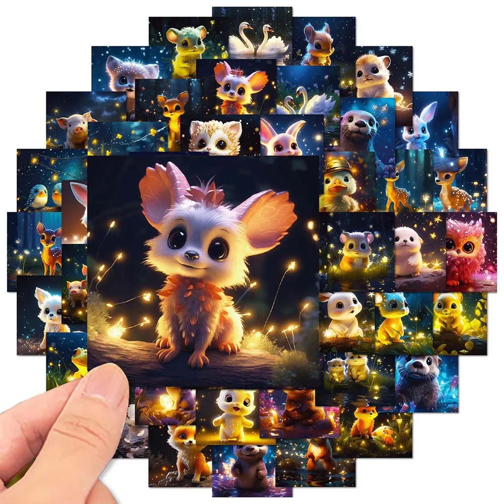 

10/50Pcs Cute Night Star Cartoon Anime Animals Aesthetic Varied Graffiti Stickers DIY Notebook Laptop Backpack Decoration Decals
