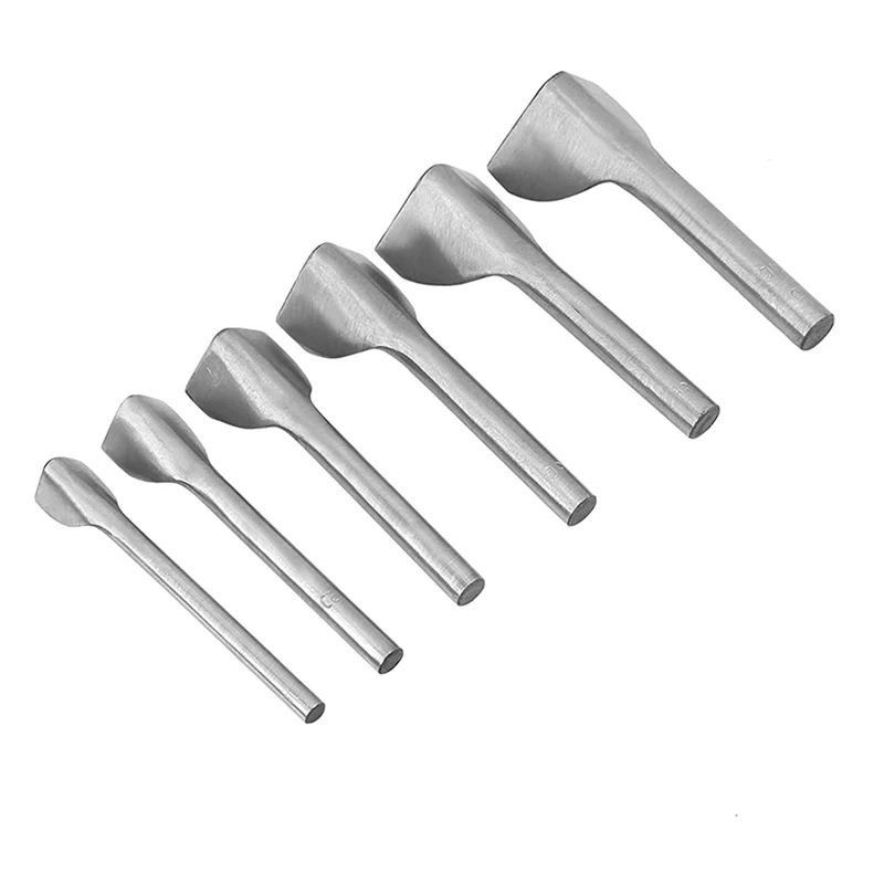 

Set Of 6 DIY Leather Crafts V Punch Tape End Cutter For Home Leather Sewing, Making Tapes, Wallets (15-40Mm)