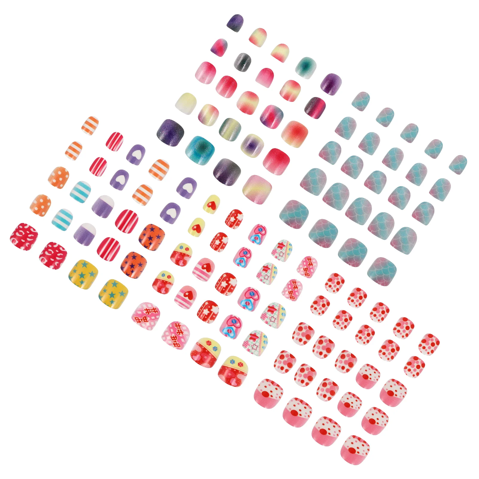 

5 упаковок, Детские накладные ногти