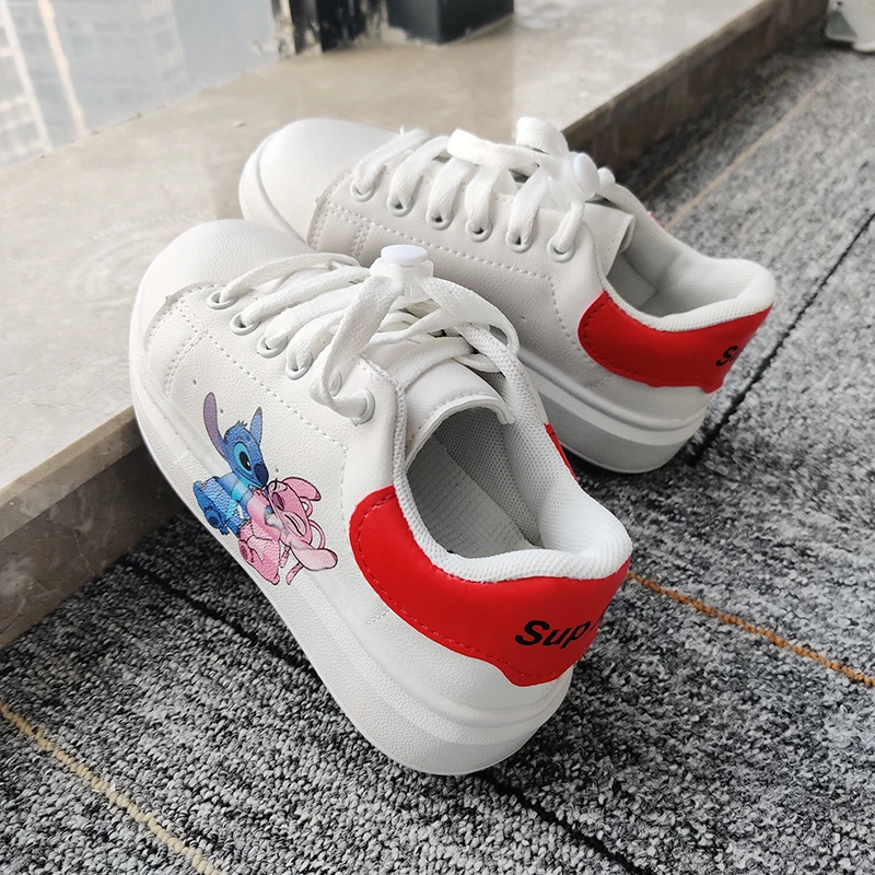 Disney Stitch Children Cartoon Girl Student Soft Soft Casual Shoes Sports Shoes Student Running Shoes Size
