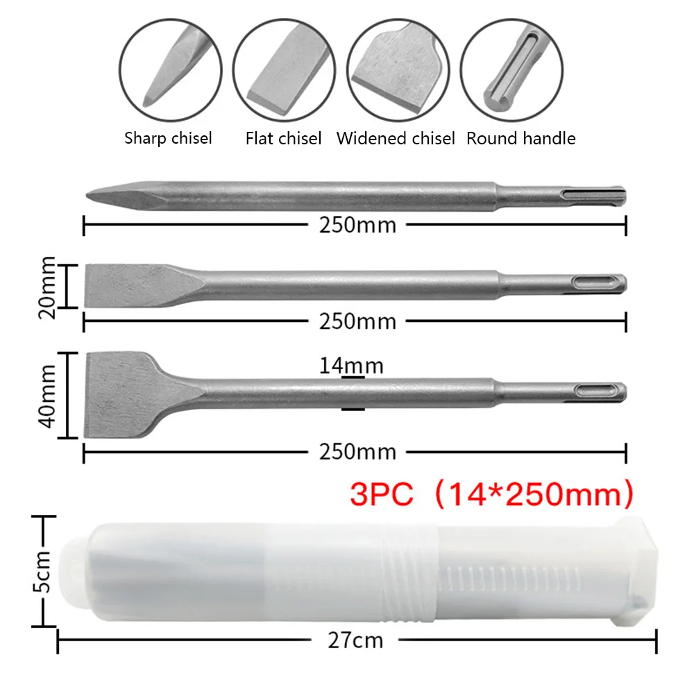 

3 шт./набор плоское долото SDS Plus, точечное долото, бита, ударная дрель, перфоратор, бетонная настенная бита, ручной инструмент для электрического молотка, долото