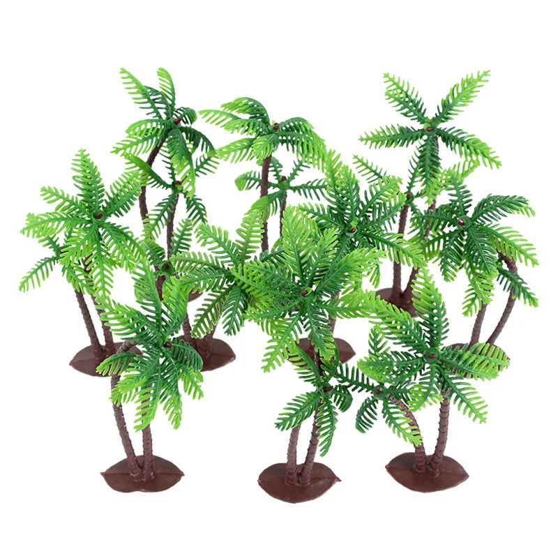 

10Pcs/Lot Coconut Palm Tree Cake Topper Ornaments Hawaiian Luau Party Aloha Summer Wedding Birthday Cake Decoration Accessories