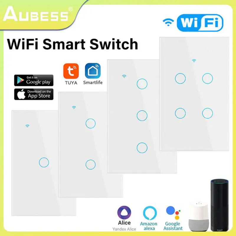 

2/3/5PCS Easy Setting Up Smart Home Light Wall Button Voice Control Neutral Wire Single Fire Switch Three Control Methods