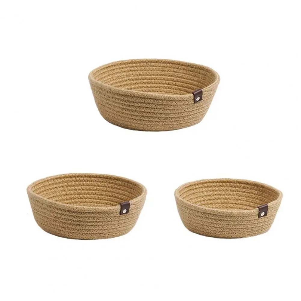 

Storage Holders Racks 1 Set Breathable Woven Storage Basket with Handle Flax Eco-friendly Woven Storage Box for Bedroom