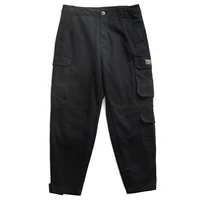 overalls japanese fashion casual pants mens slim fit small foot leggings sweatpants ins super hot pants mens cotton black