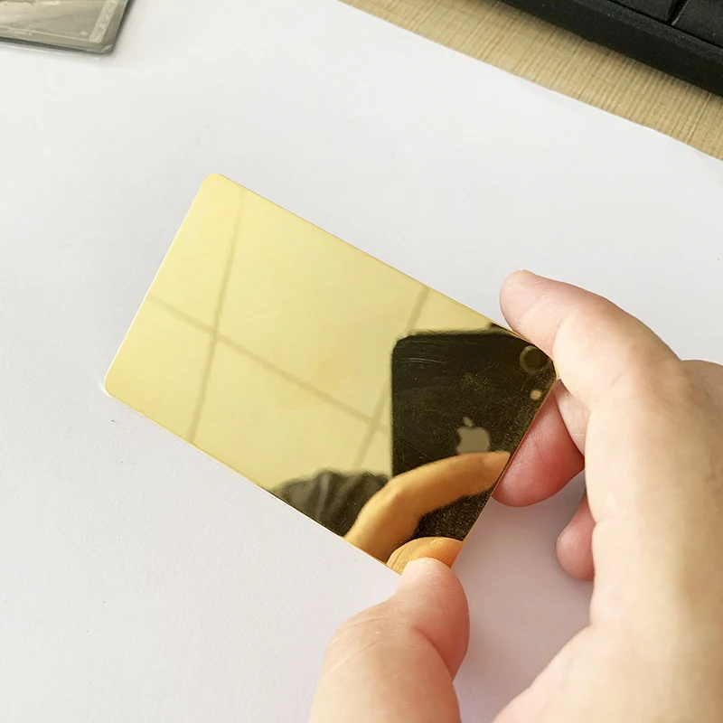 

customizd designluxury 24k gold ore metal business card stainless steel blank metal card base for laser marking machine