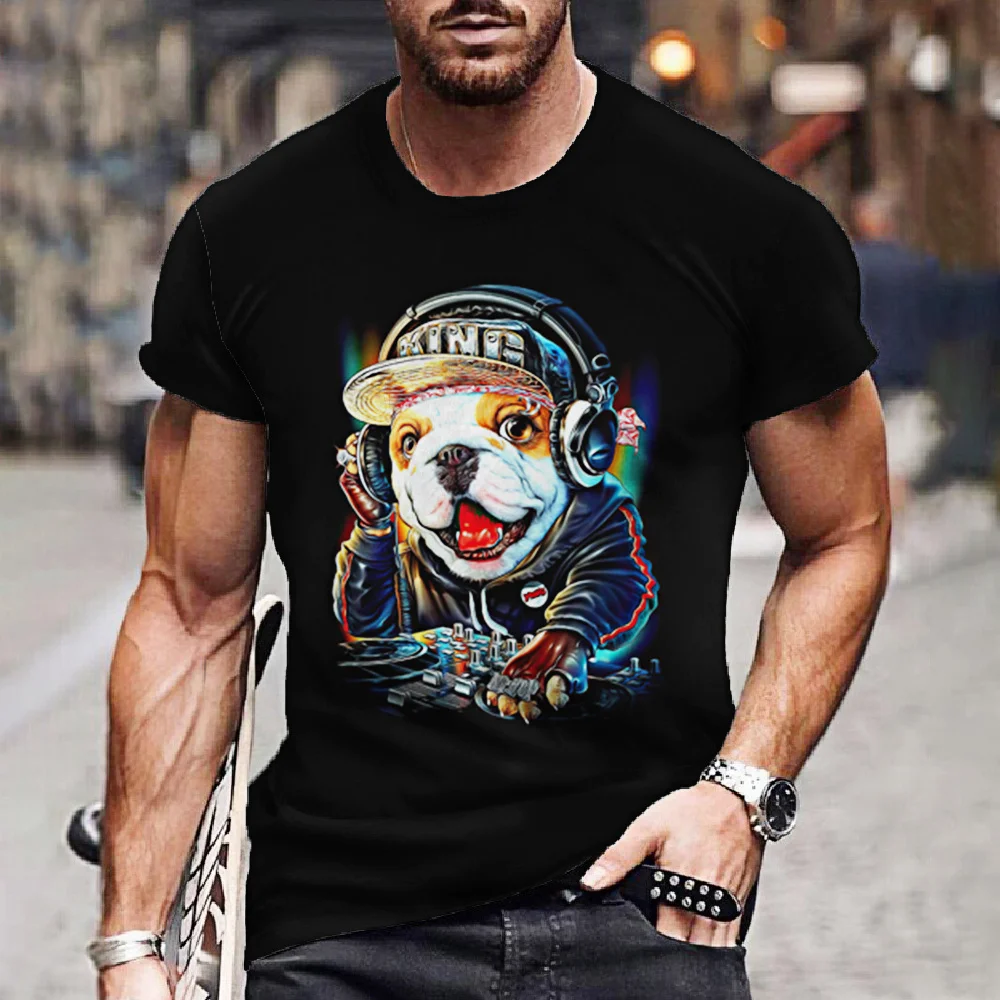 

Music Animal 3D Printing T Shirt Man Summer O-Neck Short Sleeve Oversized Top Casual Tee Loose Streetwear Harajaku