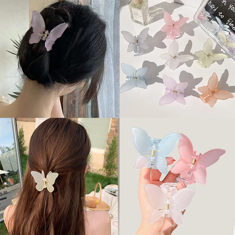 

New Hair Claw Sweet Fairy Butterfly Hairpin Gradient Tie-Dye Colored Styling Tools Barrettes for Women Girls Hair Clip