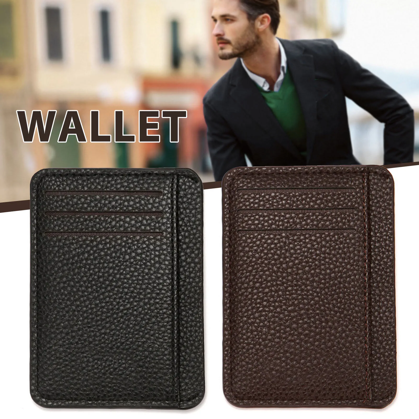 

Fahiong PU Leather Mini Wallet Portable Multipurpose Card Holder for Women Men Coin Purse Case with Multi-Card Slot New 2022