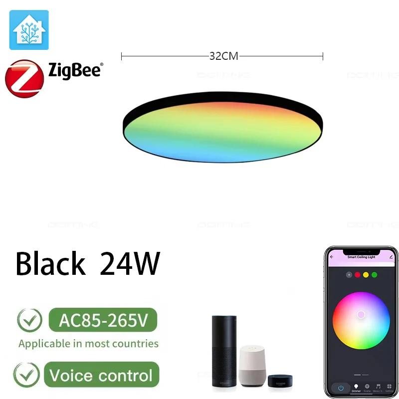 

DOITING Умный потолочный светильник Zigbee 3.0 24Вт RGB