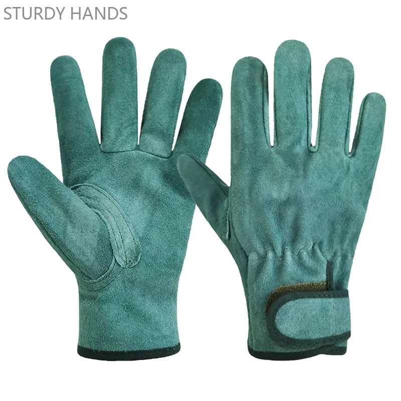 

Огнеупорные прочные перчатки для сварки из воловьей кожи, уличные термостойкие защитные рабочие перчатки для сварщика, 1 пара