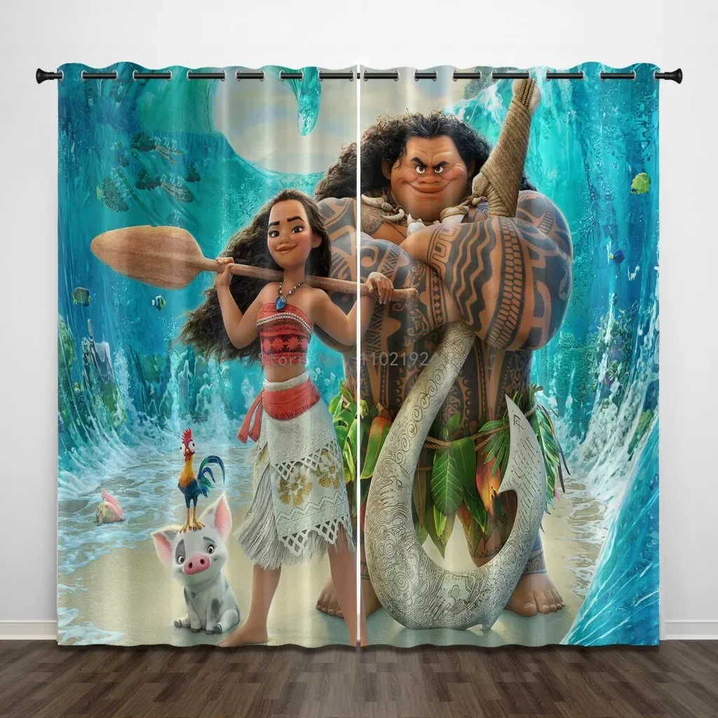 Симпатичные затемняющие шторы Моана Ститч термоизолированные Оконные Занавески