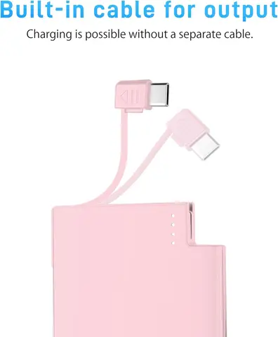 Внешний аккумулятор TNTOR с мини-картой, 2500 мАч, 4 мм, ультратонкий, Type-c, быстрая зарядка со встроенным кабелем, резервная батарея для iPhone, Xiaomi, Redmi