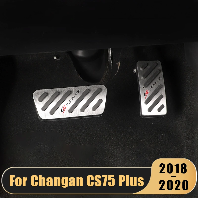 

Aluminum Auto Car foot Pedal Fuel Accelerator Brake Cover Footrest Pad Throttle Accessories For Changan CS75 Plus 2018 2019 2020