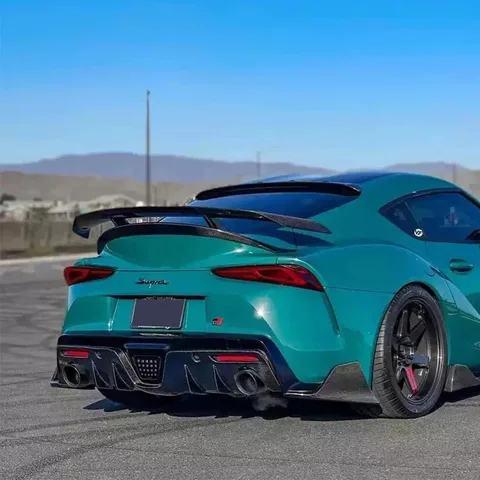 Для Toyota Supra GR A90 A91 MK5 2019+ автомобильный задний бампер из углеродного волокна, диффузор, задние сплиттеры, спойлер, задняя губа, обновленный комплект кузова