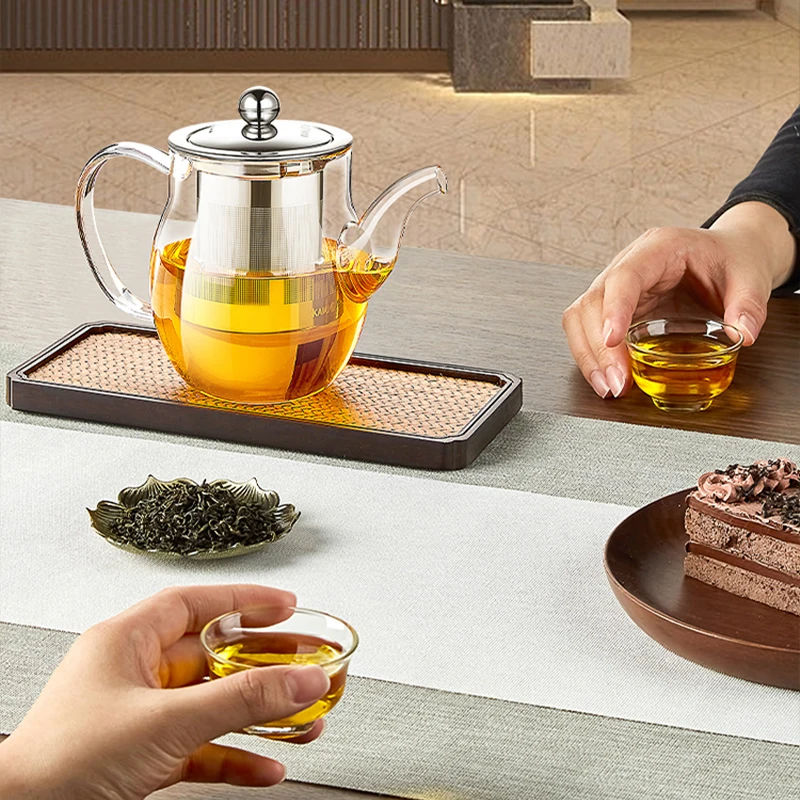 Термостойкий стеклянный чайный сервиз KAMJOVE для кофе и чая Прочное боросиликатное