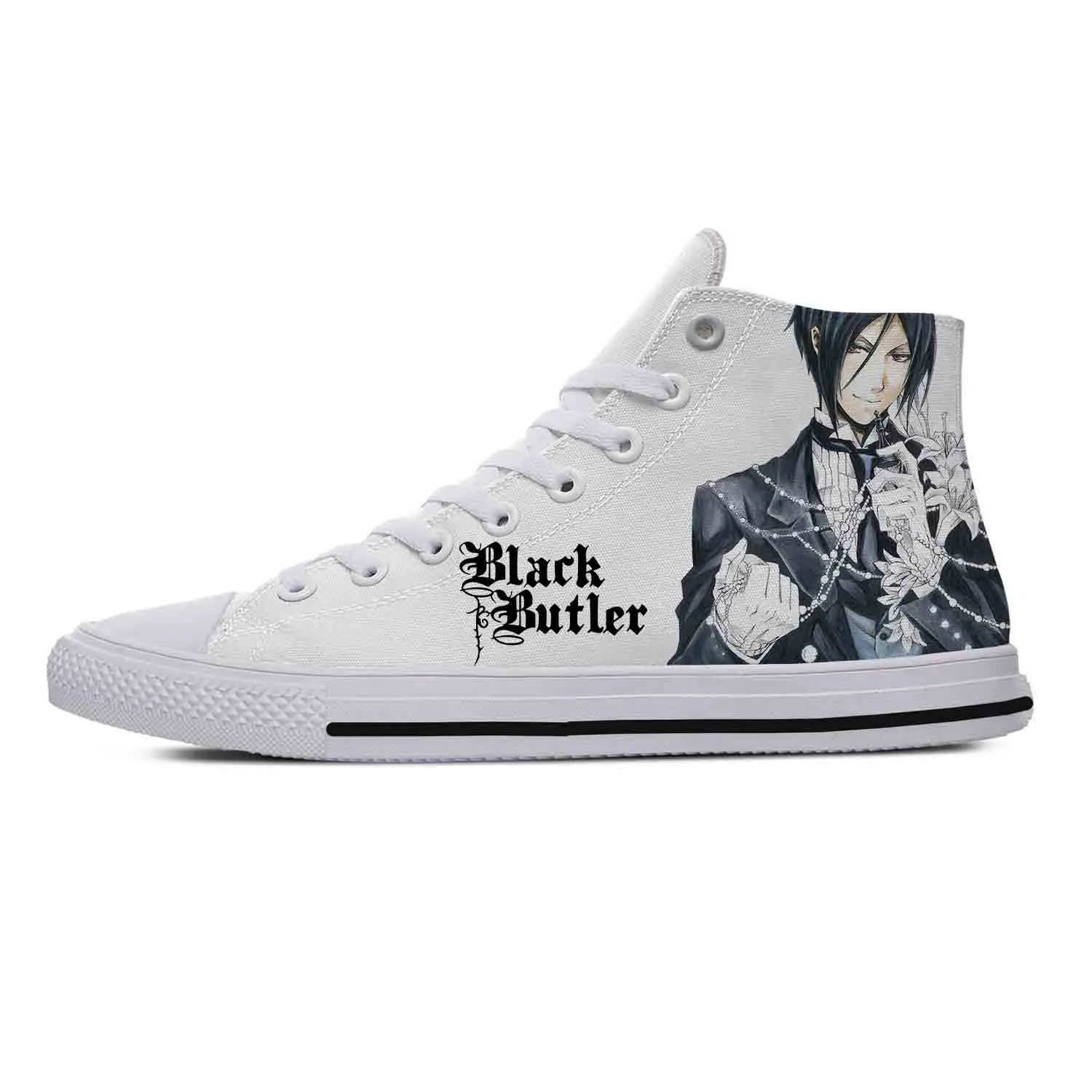 

Hot Anime Black Butler High Top Sneakers Men Women Teenager Fashion Casual Canvas Running Sport Shoes 3D Print Lightweight shoe