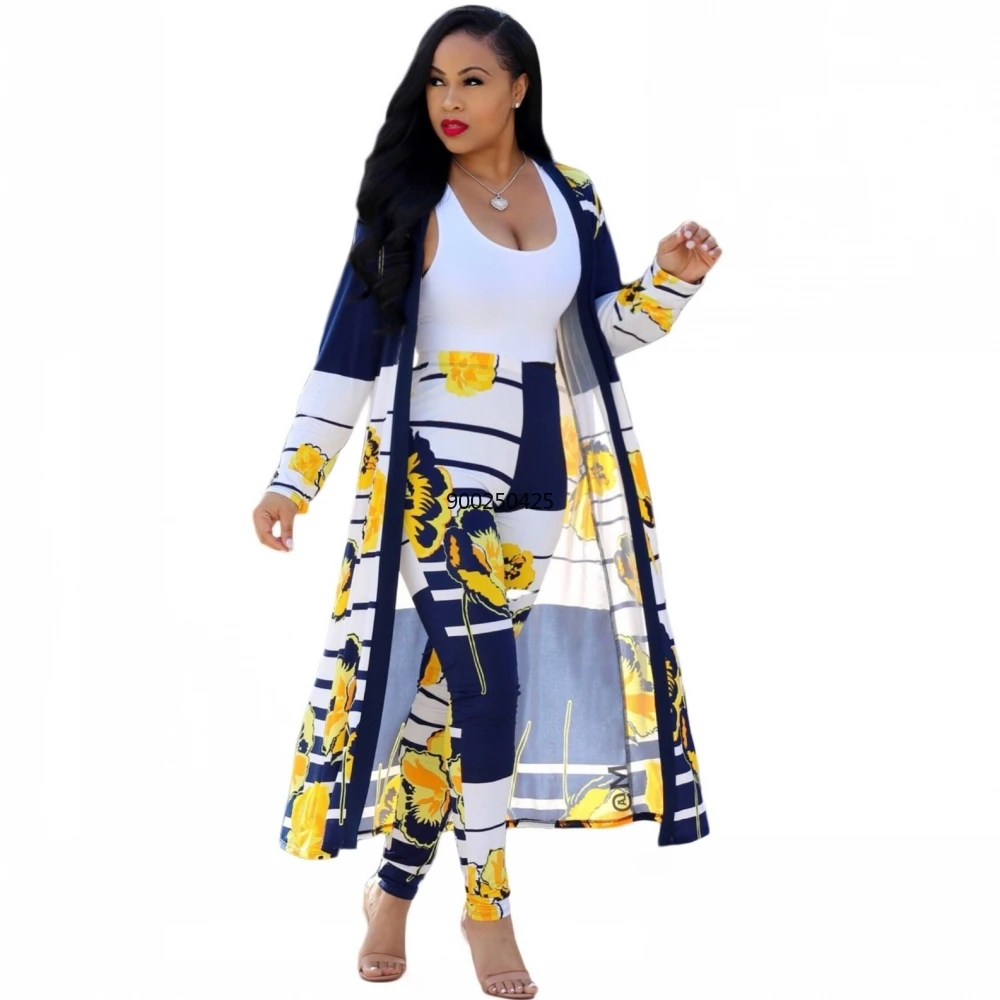 

2 Piece New African Print Elastic Bazin Baggy Pants Rock Style Dashiki SLeeve Famous Suit For Women Coat And Leggings 2pcs/set