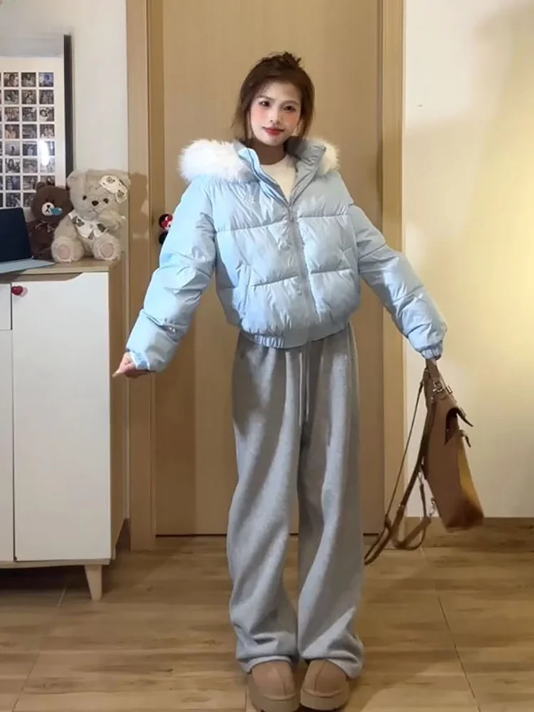 Liangshiqiu [Counter Quali] Зимняя популярная синяя женская пуховая куртка с капюшоном