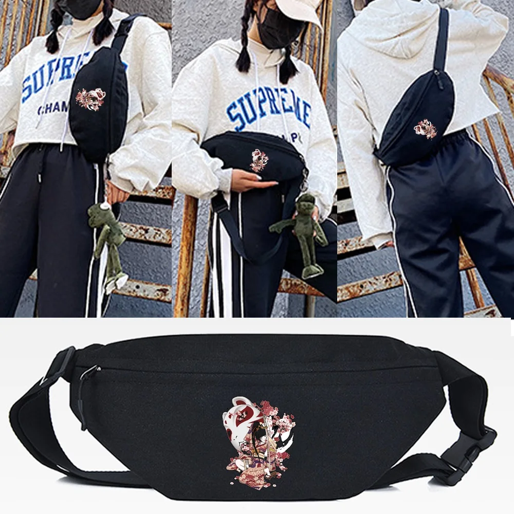 

Waist Bag Chest Bags Unisex Fashion Pretty Floral Mask Print Crossbody Shoulder Bag Phone Pouch Travel Waist Pack Small Handbags