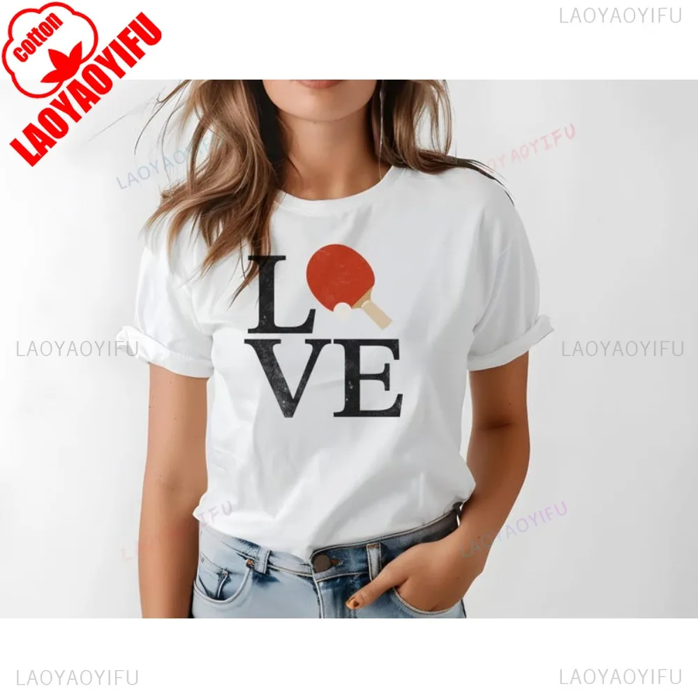 Винтажная футболка для пинг-понга Lover I Love спортивная настольного тенниса