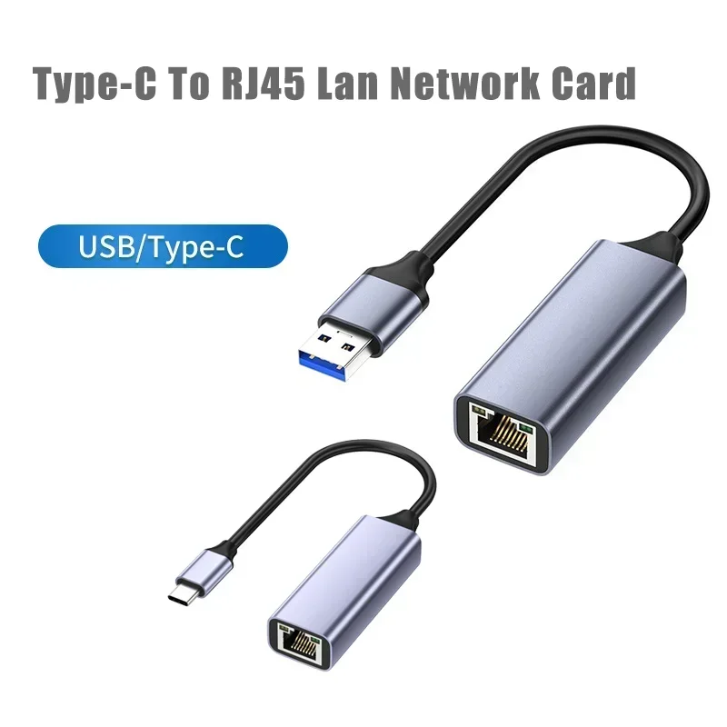 USB 3.0 2.0 Ethernet-адаптер ПК Интернет 1000 Мбит/с Сетевой адаптер RJ45 Type-C Gigabit 2.5G USB-RJ45 для