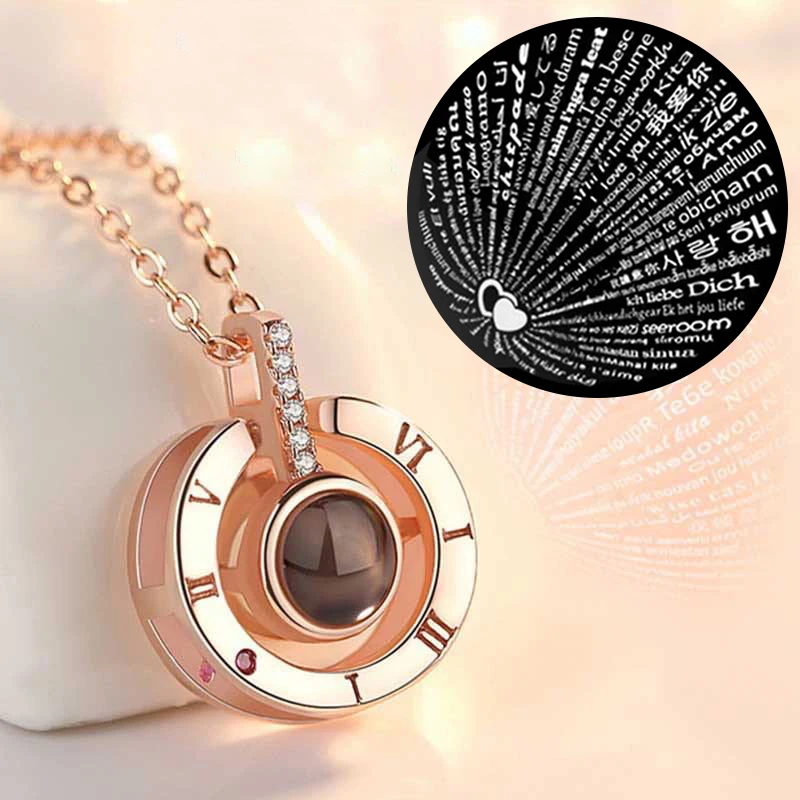 

Ожерелье женское из нержавеющей стали с проекцией на 100 языках