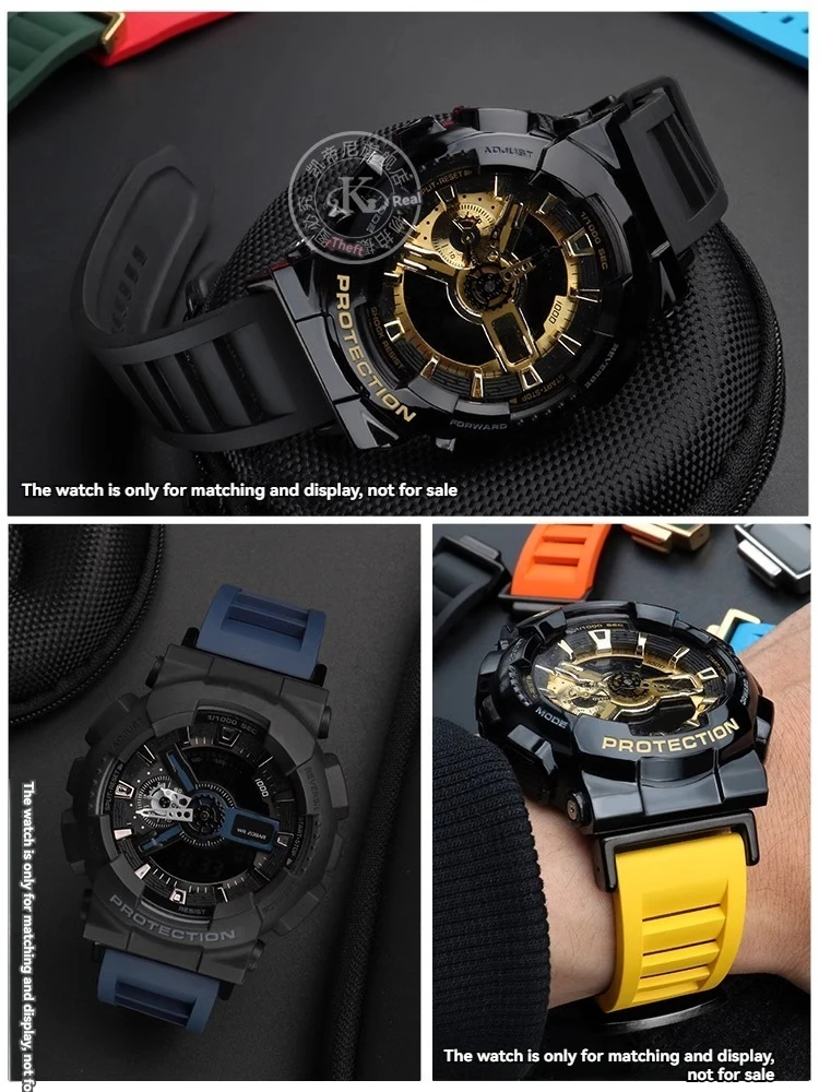 Фото Ремешок для часов из фторкаучука для Casio G-SHOCK DW5600 DW-5600 GW-B5600 GW-M5610 GA 110 100 120 GA2100 Series Спортивный мужской ремешок №4