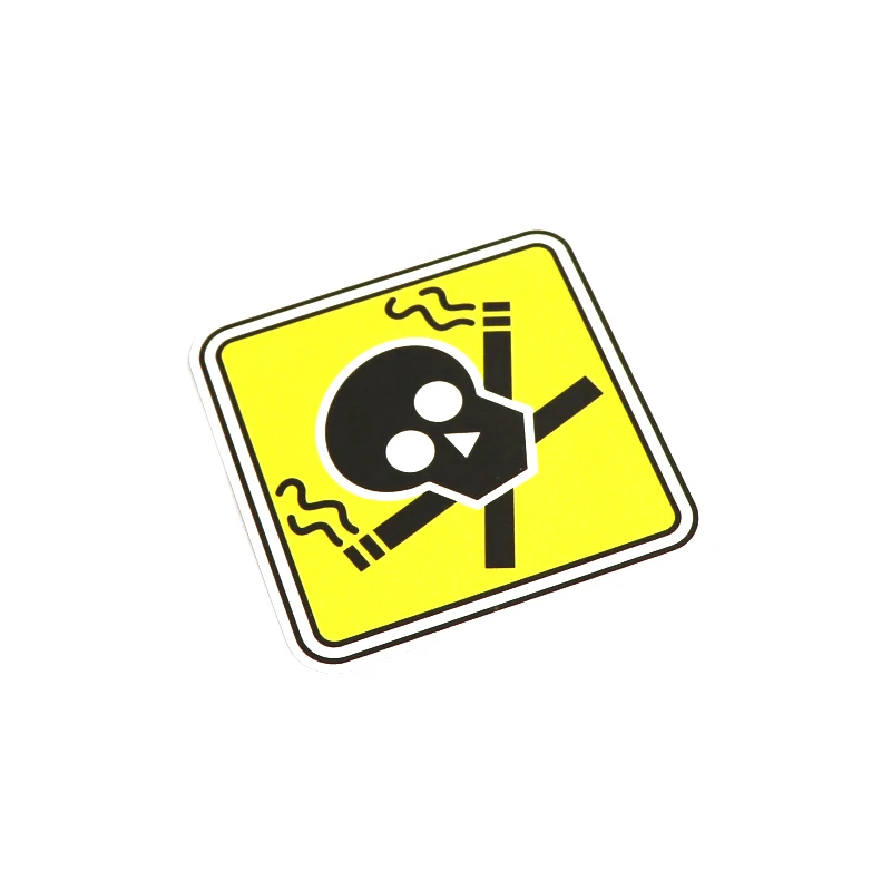 

1 Pcs 13.5CM*13.5CM Personality Warning Skull No Smoke Car Sticker Decal Graphical Accessories