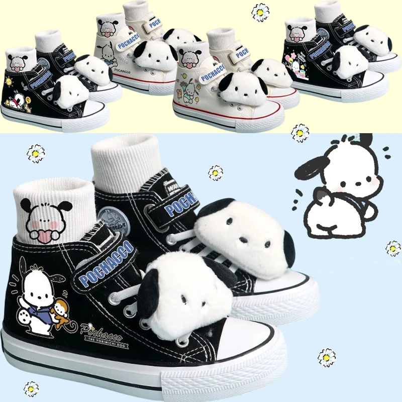 

Эспадрильи Sanrio для детей, милые Нескользящие туфли на плоской подошве, модные повседневные холщовые, в стиле аниме, для студентов