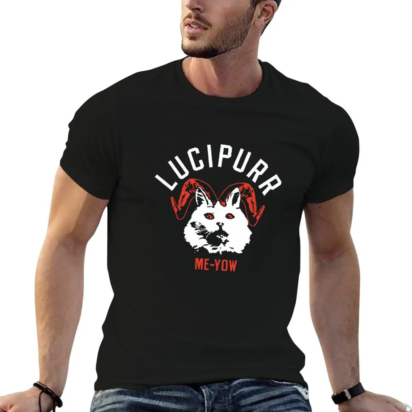 Фото Футболка Lucipurr Me-Yow из мягкого хлопка, базовая модель №1
