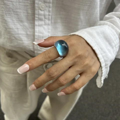 Большие прозрачные цветные кольца ohhaio