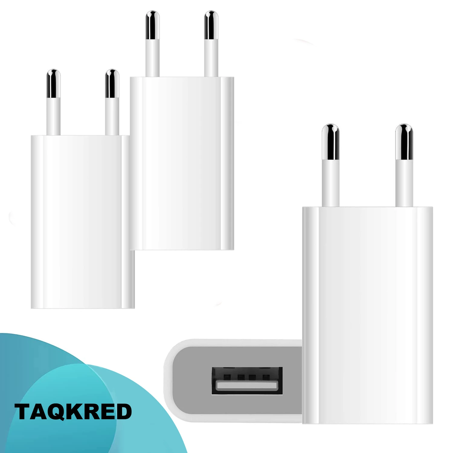 

TAQKRED Wholesale 5W 1000mAh EU Plug USB Fast Charger Mobile Phone Wall Travel Power Adapter For Mobile phone 8 7 6 6S 5S