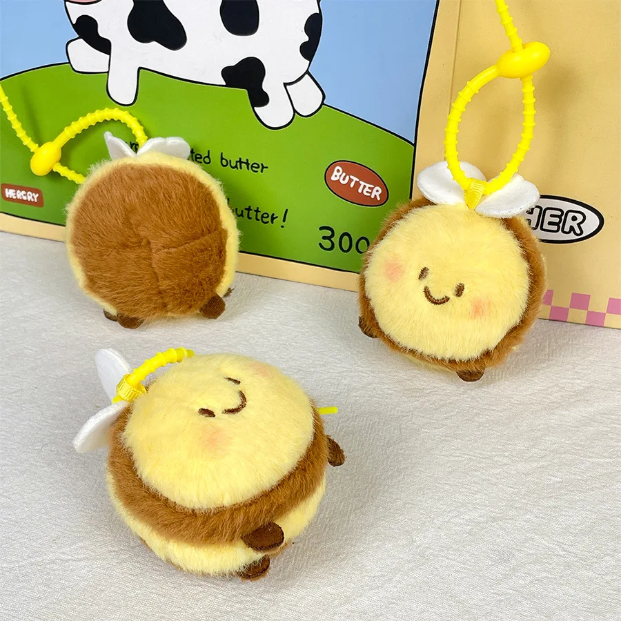 Милый круглый смайлик пчела кулон плюшевая кукла милая брелок школьный рюкзак