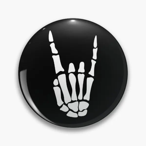 Рок на скелете Ручной знак нашивка стиль мягкая Кнопка булавка влюбленные