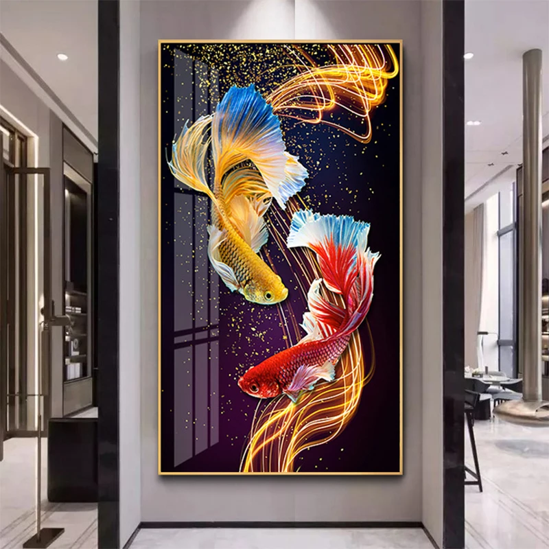 

Lucky Koi 5d Diamond Painting Full Diamond Embroidery Large Office Living Room Home Decoration Diamond Cross Stitch Kits