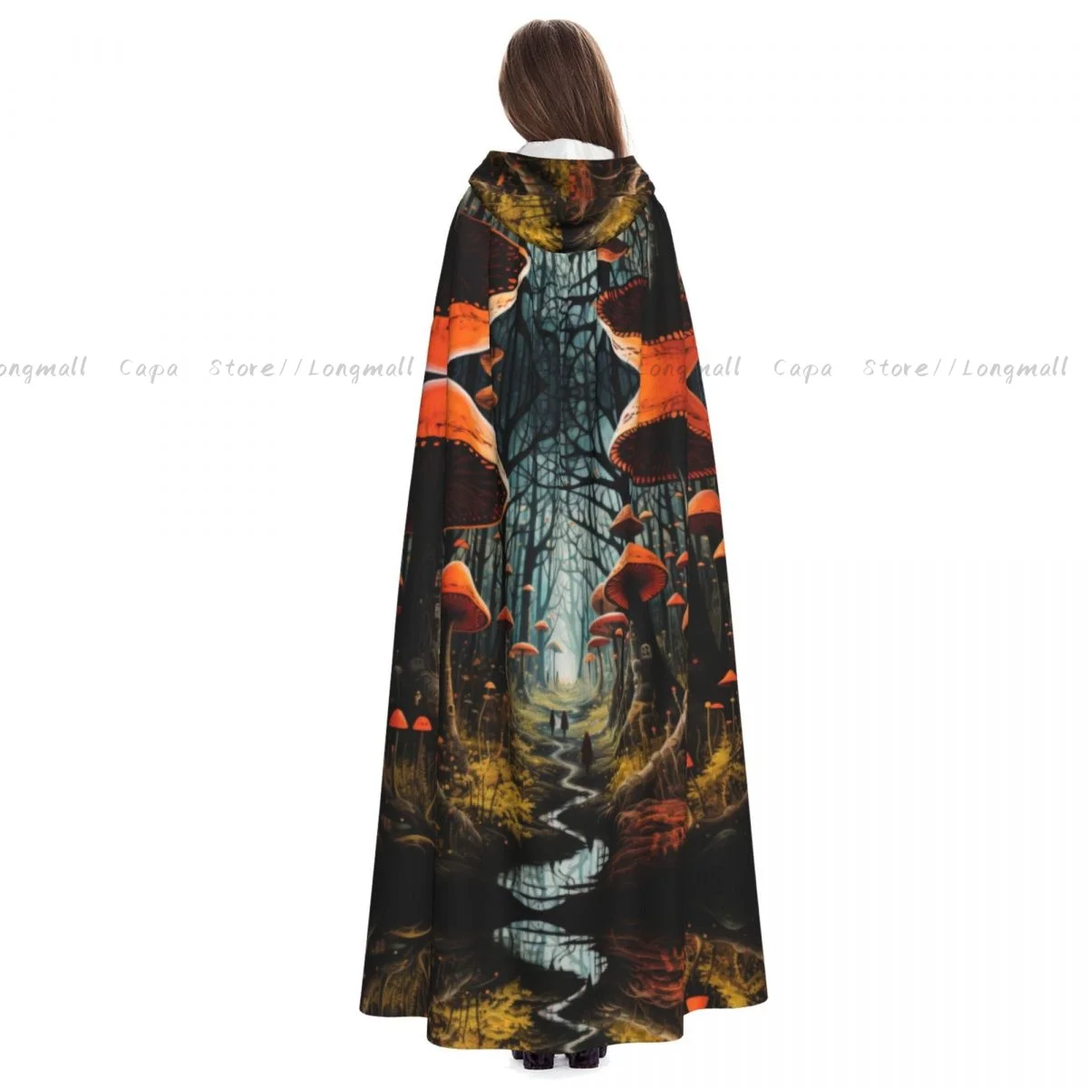 Плащ ведьмы грибы лесные рощи костюм для косплея на Хэллоуин унисекс стиль ретро