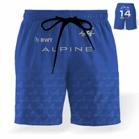 2022 bwt f1 sport pants formula one alpine f1 team blue shorts racing race summer beach shorts mens oversized casual pants