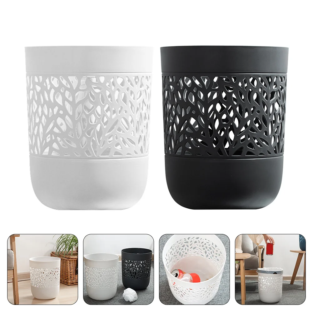 

Trash Can Garbage Container Waste Bin Office Kitchen Cans Bucket Wastebasket Small Storage Basketrecycling Bins Bedroom Desktop