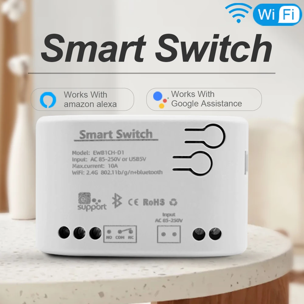 

Smart Garage Control Door Opener Ewelink Wireless Wifi Switch Relay AC DC 7-32V 85-250V Inching /Self-Locking Module for Alexa