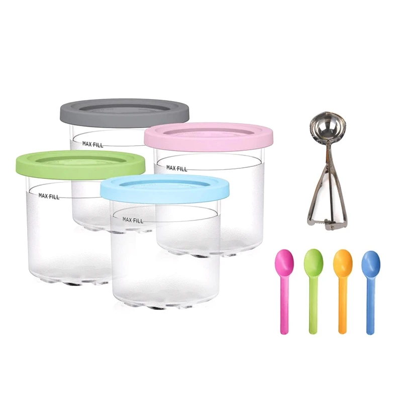 

For Ninja XSKPLID2CD, Compatible With For NC299AMZ And NC300S Series Cream Ice Cream Makers1 Pint 4Pack Set