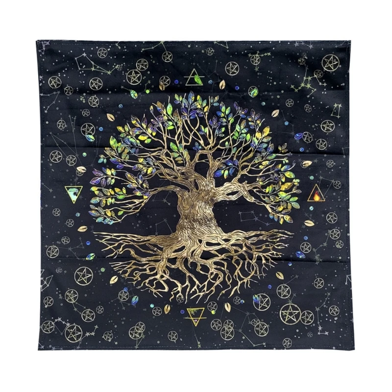 

Altar Tarot Cloth-Tree of Life 4Elements Tablecloth Tarot Divination Cards Table Cloth Tapestry Witchcraft Supplies