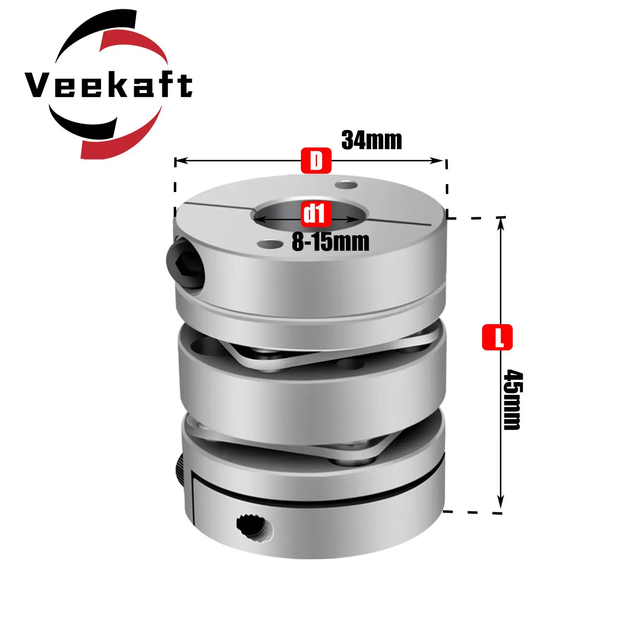 

Двойная мембранная муфта veekaft D34L45