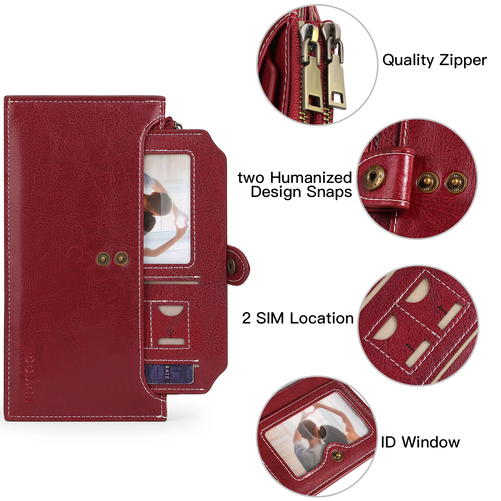 SENDEFN Fashion Men Long Wallet Women Long Purse Male Slim Money Bag Female Credit Card Holder Thin Two Fold Clutch For Ladies