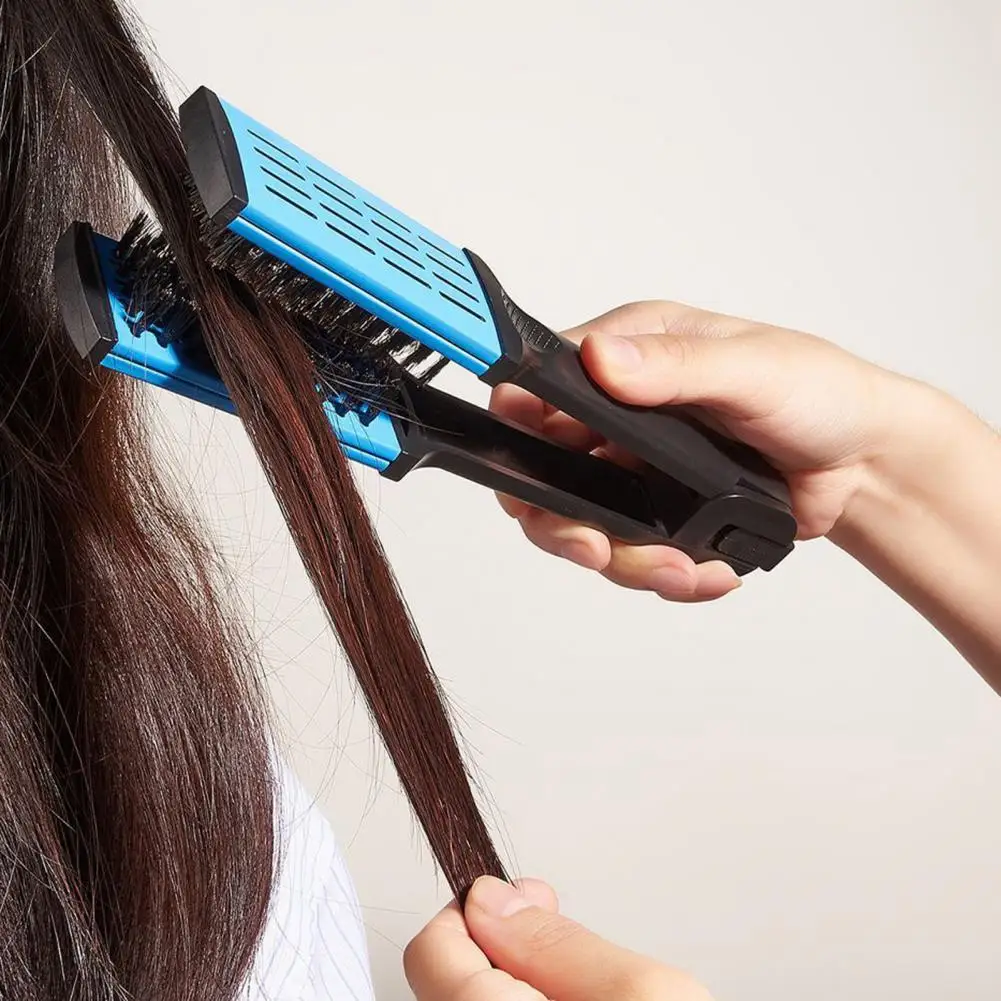 

V-clip Comb Anti-Slip Multifunctional Wild Boar Bristles Hair Styling Straightening Comb for Home