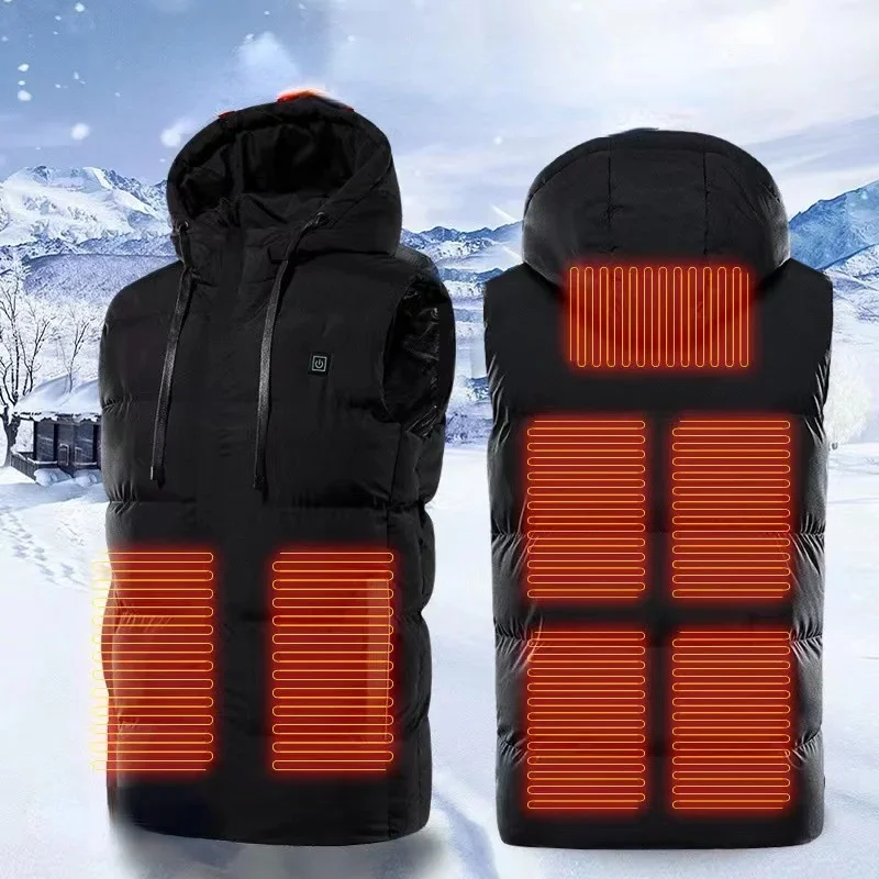 

Мужская осенне-зимняя хлопковая жилетка с умным подогревом, жилет с инфракрасным электрическим подогревом и USB, женская уличная Гибкая теплая зимняя куртка