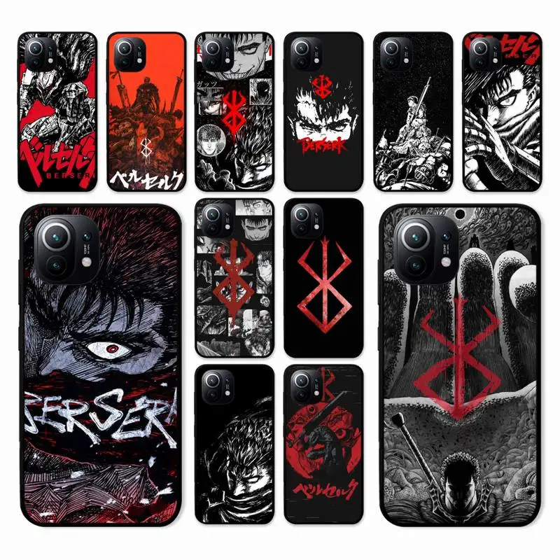 

Anime Berserk Guts Phone Case for Xiaomi mi 5 6 8 9 10 lite pro SE Mix 2s 3 F1 Max2 3 coque