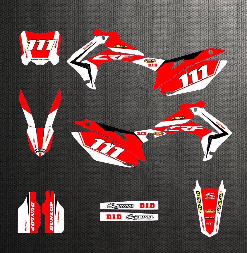 Наборы наклеек подходящие для Honda CRF450R CRF450 2013 2014 2015 2016 CRF250R CRF250 2017 - купить по