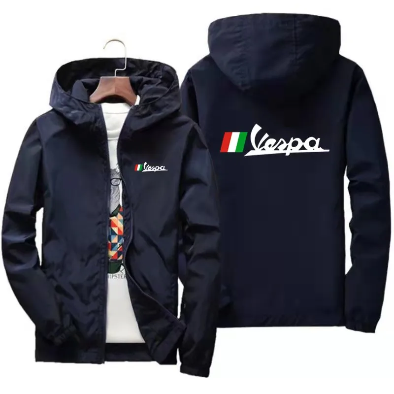 2023summer Vespa battery car car logo new men's casual bomber jacket fashion outdoor ultra-thin zipper sports sunscreen clothing