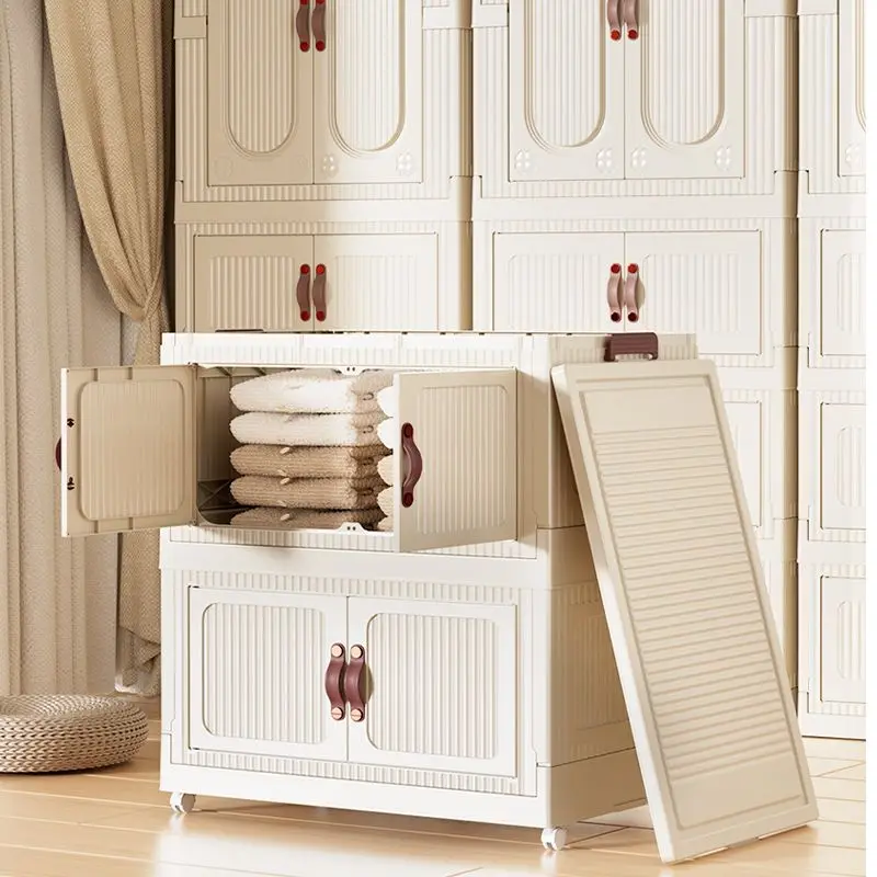 Складной шкаф для хранения 45-75 см вместительный бытовой одежды игрушек напольный